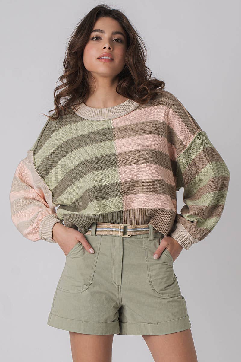 Chic Colorbloack Crewneck