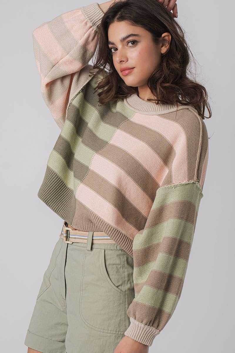 Chic Colorbloack Crewneck