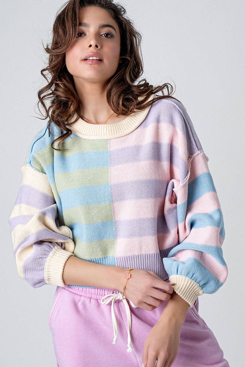 Chic Colorbloack Crewneck