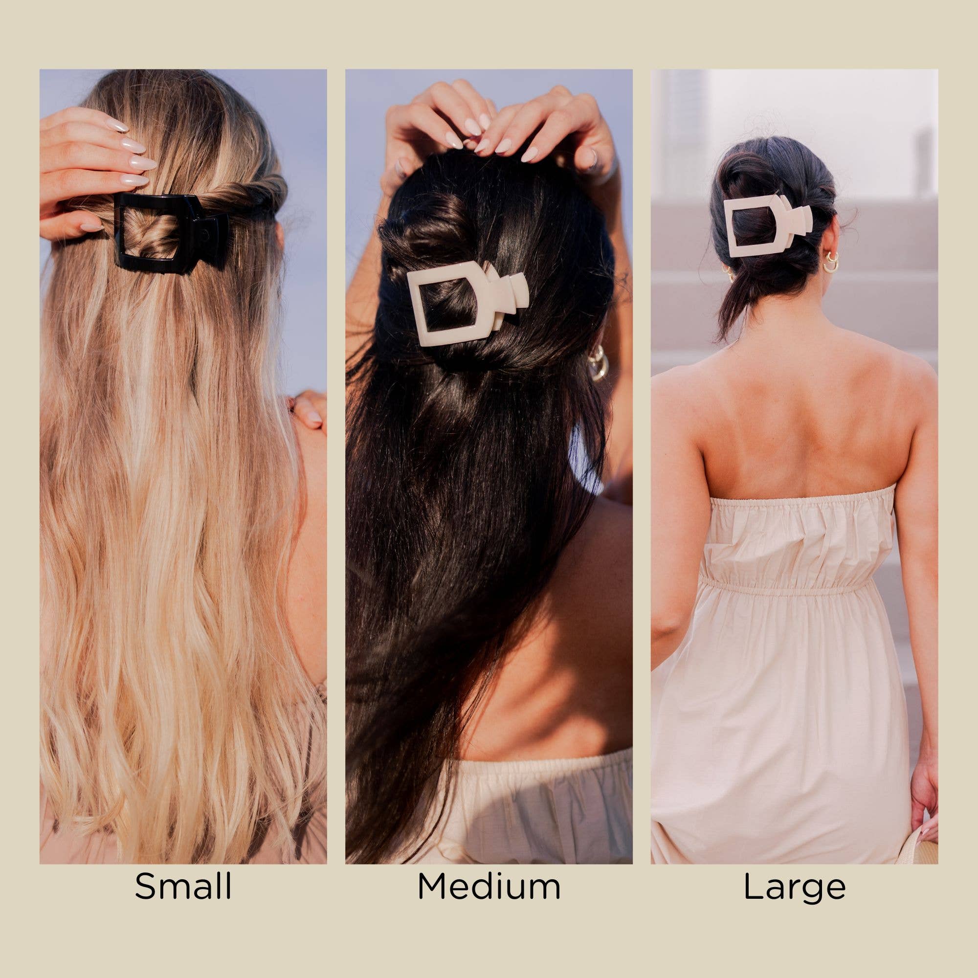 Square Flat Hair Clip | Med. | Blonde Tortoise