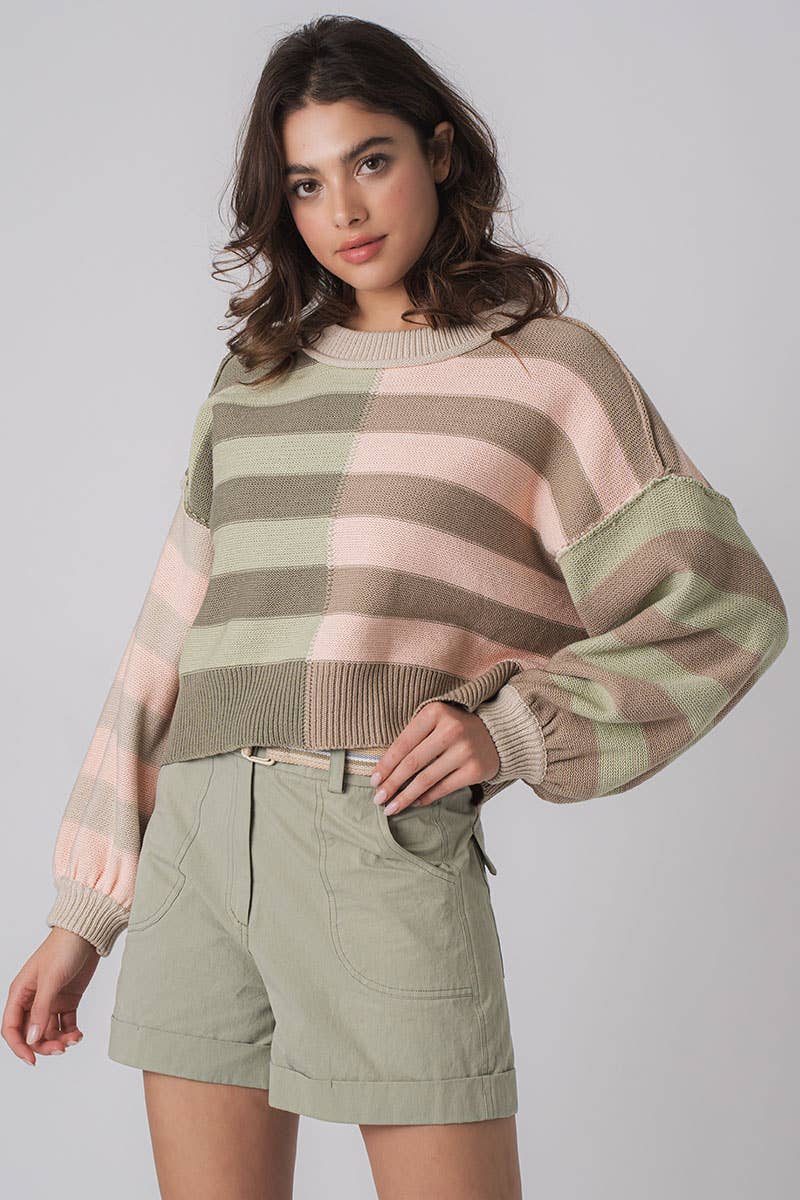 Chic Colorbloack Crewneck