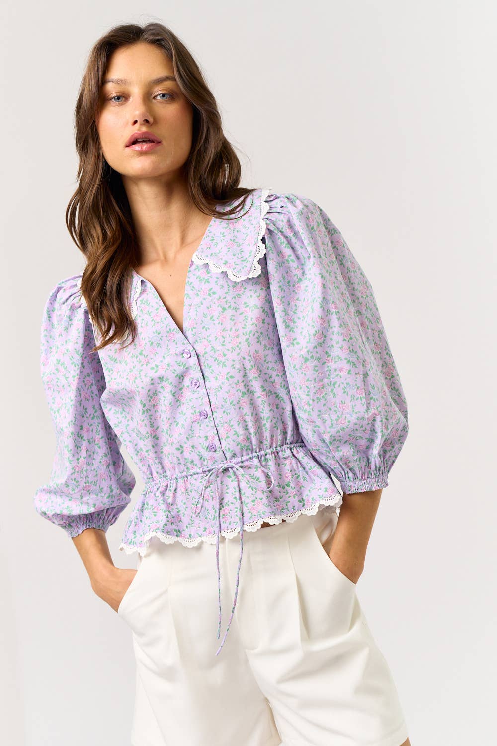 Eve Pretty In Purple Floral Print Top