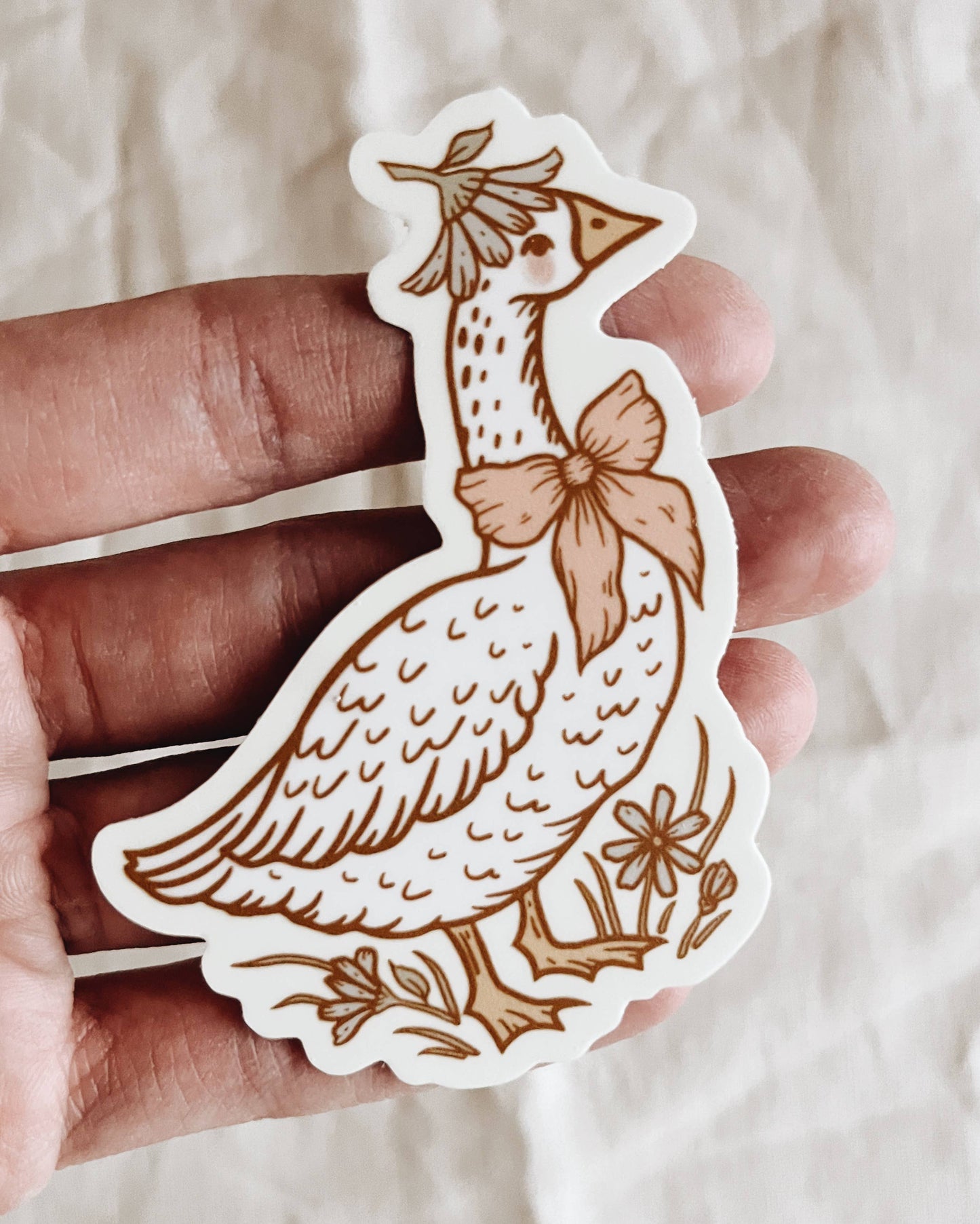 Darling Goose Vinyl Sticker Vintage Style Floral