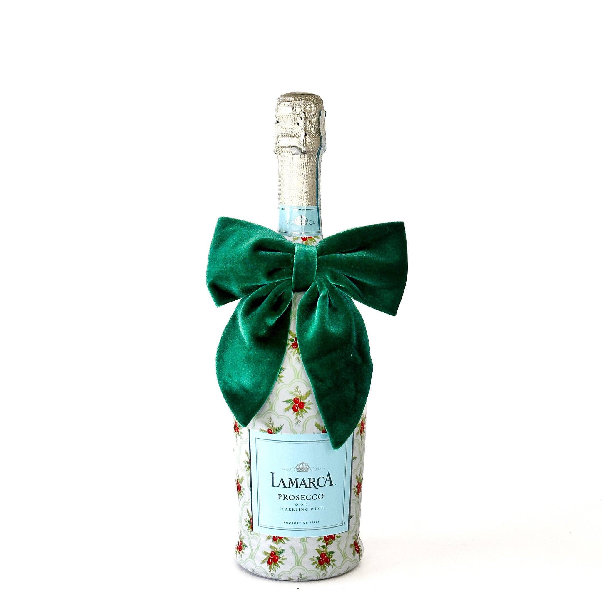 Beau Bottles Green Velvet Bottle Bow