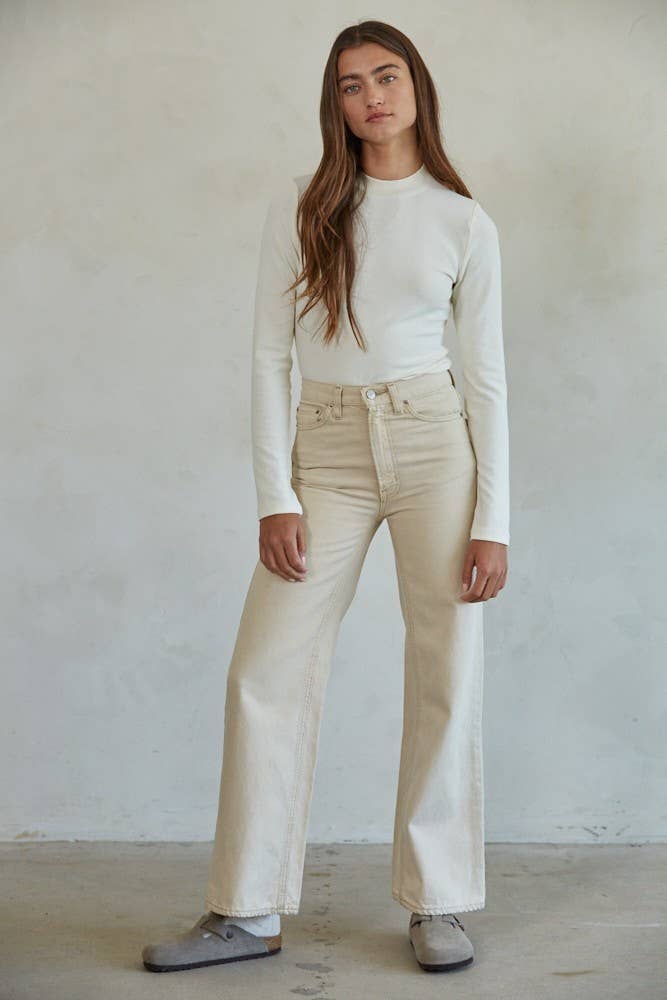 Elan Mock Neck Long Sleeve Pullover Top