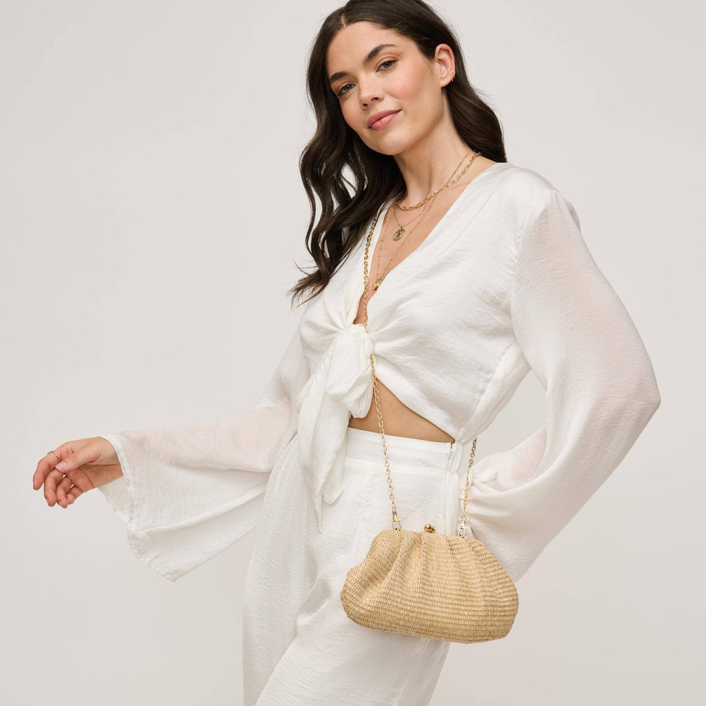 Triana Straw Frame Clutch